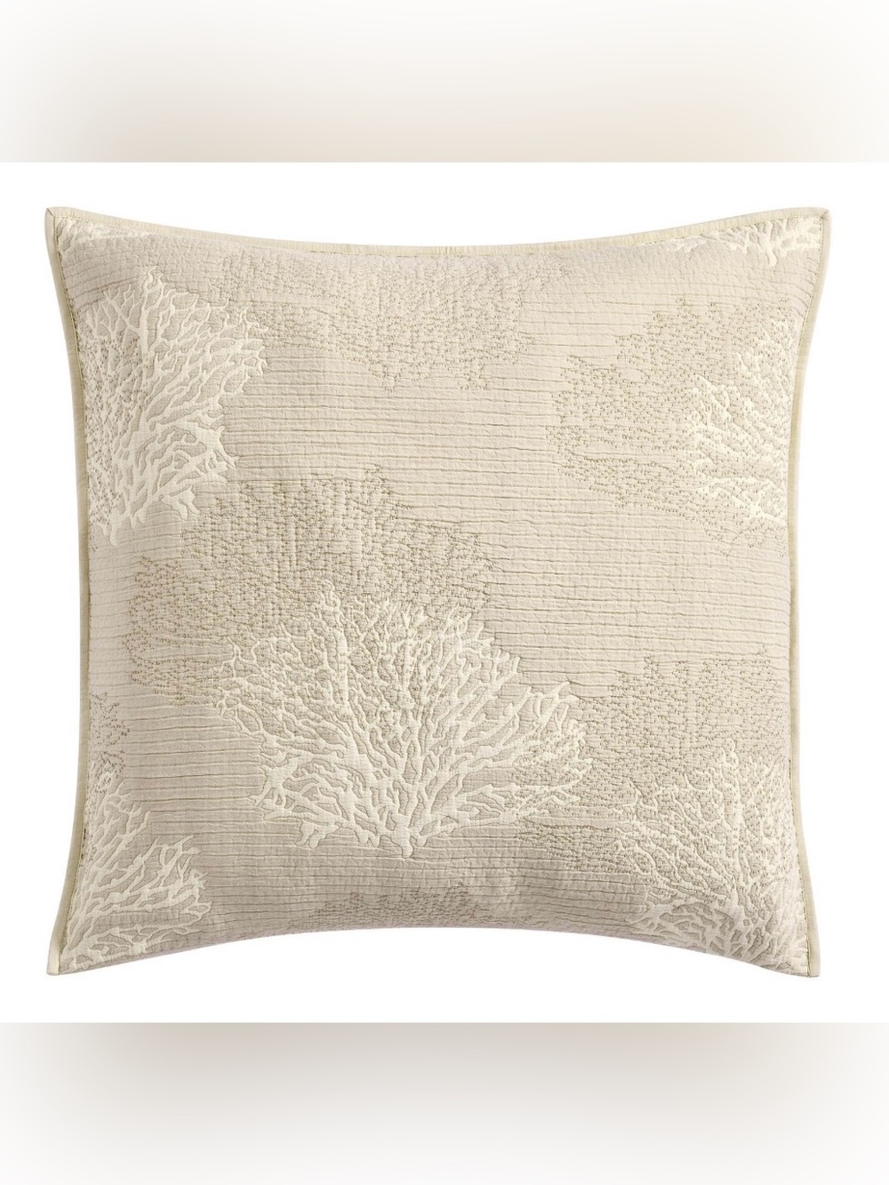 Pottery Barn 2 Coral Reversible Quilted Euro Shams, in Pebble, NWT, Retail $159 - Picture 2 of 7